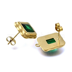 Фурнитура для сережек-гвоздиков из нержавеющей стали 304 с кубическим цирконием&nbsp;LS-STAS-B087-07B-G