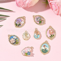 8шт 8 стиля подвески из сплава с эмалью&nbsp;ENAM-YW0006-53