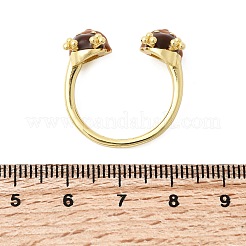 Рождественские латунные эмалевые кольца-манжеты для женщин&nbsp;RJEW-L336-04G-01