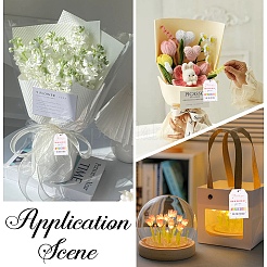 100 шт. прямоугольные бумажные бирки на тему дня рождения с набором из 20-метрового джутового шнура&nbsp;DIY-SP0003-89D