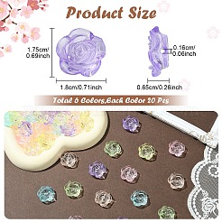 120шт 6 цвета прозрачные акриловые бусины&nbsp;OACR-YW0002-33