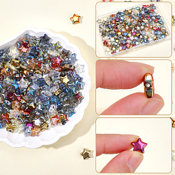 300шт 15 цвета гальванические прозрачные стеклянные бусины&nbsp;GLAA-PA0001-18