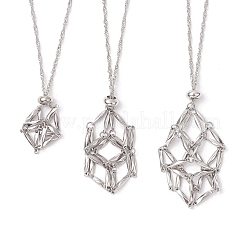 3 шт. 3 размера 304 нержавеющая сталь макраме мешочек пустой держатель для камней изготовление ожерелья&nbsp;NJEW-JN05239