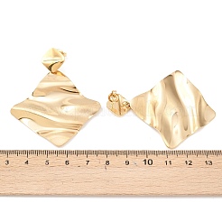 Серьги-гвоздики в форме ромба из нержавеющей стали 304&nbsp;EJEW-K268-79B-G