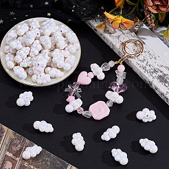 50 шт. УФ-покрытие переливающиеся акриловые бусины&nbsp;OACR-GO0001-02