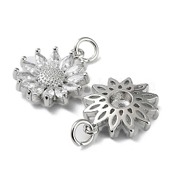 Подвески из латуни с покрытием из прозрачного кубического циркония&nbsp;KK-B078-01P