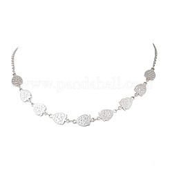 Женские ожерелья-цепочки из нержавеющей стали 304 с клубничным звеном&nbsp;NJEW-JN05804-02