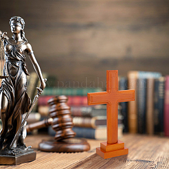 Украшения в виде креста из соснового дерева&nbsp;AJEW-WH0083-30B