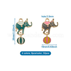 32шт 4 цвета подвески из цинкового сплава с эмалью&nbsp;ENAM-TA0001-25