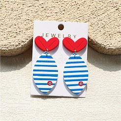 Летние пляжные полосатые акриловые серьги-гвоздики&nbsp;FS-WG25FC5-01