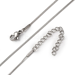 Ожерелья из круглой цепочки-змейки из нержавеющей стали 304 толщиной 1 мм&nbsp;NJEW-T016-27P