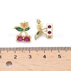 Латунь кубического циркония серьги стержня&nbsp;LS-EJEW-Q017-02G