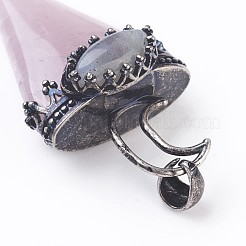 Естественно розового кварца большие кулоны&nbsp;G-F639-06G