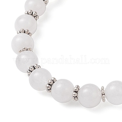 Браслеты с подвесками-крестиками из натурального малайзийского нефрита&nbsp;BJEW-JB12259-04