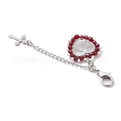 Подвеска в виде сердца из стеклянных бусин и лампворк ручной работы от сглаза&nbsp;HJEW-MZ00211-05