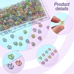 250 шт. 5-х цветные прозрачные акриловые бусины с покрытием&nbsp;OACR-YW0002-19
