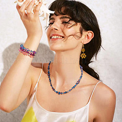 4 нити 4 стиля прозрачные стеклянные бусины с покрытием для выпечки&nbsp;DGLA-TA0001-32B