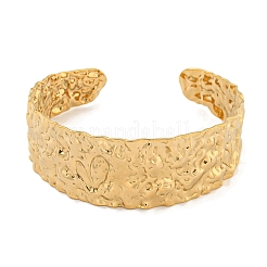 Ионное покрытие (IP) текстурированный браслет-манжета из нержавеющей стали 304 для женщин и мужчин&nbsp;BJEW-P331-18G