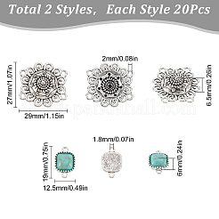 20 шт. многорядные звенья в виде цветка из сплава в тибетском стиле&nbsp;FIND-SC0003-65