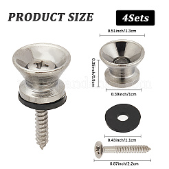 4 комплект гвоздей для крепления гитарного ремня из сплава для акустических и народных инструментов&nbsp;FIND-CN0002-19