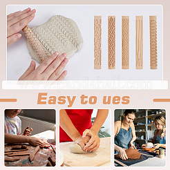 5 шт. Деревянная скалка 5-х видов&nbsp;BAKE-AR0001-01