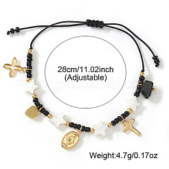 Религиозные браслеты с подвесками из нержавеющей стали 304&nbsp;KS0574