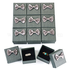 Квадратные картонные бумажные подарочные коробки для хранения колец&nbsp;CON-TAC0001-17C