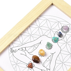 Подставка для фоторамки из натуральных и синтетических драгоценных камней&nbsp;AJEW-D308-01E