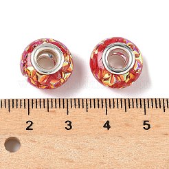 Прозрачные европейские бусины-рондель из смолы&nbsp;RESI-S023-22