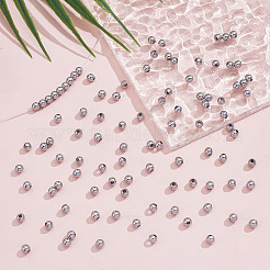 800 шт. круглые бусины из нержавеющей стали 304&nbsp;STAS-ME0002-48