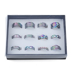 Ионное покрытие (IP) регулируемое манжетное кольцо из нержавеющей стали 304&nbsp;RJEW-MSMC002-14