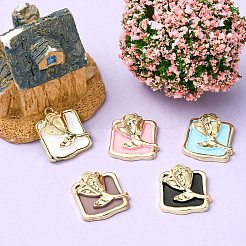 Подвески из эмали из сплава с покрытием 5 шт.&nbsp;ENAM-YW0002-46