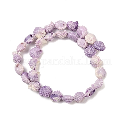 Нити синтетических бусин&nbsp;SHEL-Z003-04C-01-1