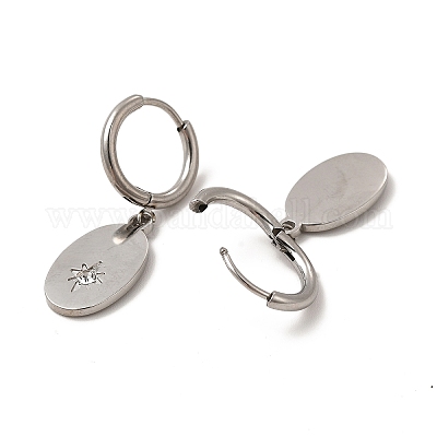 Овальные серьги-кольца с кристаллами и стразами EJEW-P219-11P-1