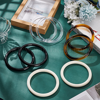 8 шт. 4-х цветные плетеные ручки для сумок из ПВХ&nbsp;DIY-PH0022-36-1