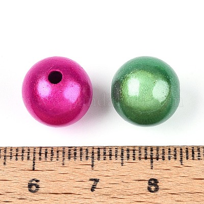 Лакированные бусины из акрила &nbsp;MACR-Q154-12mm-01M-01-1