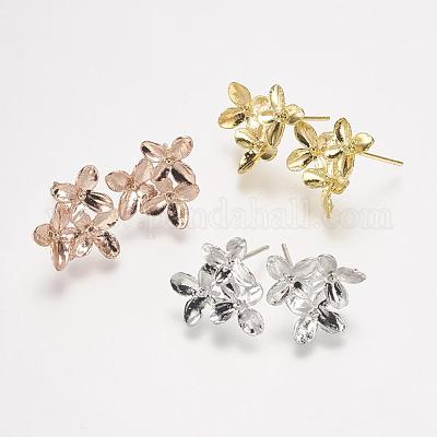 Медные серьги с гвоздиками&nbsp;KK-P105-28-1