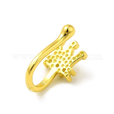 Прозрачная коронка из кубического циркония на кольцах в носу&nbsp;AJEW-F059-08G-1