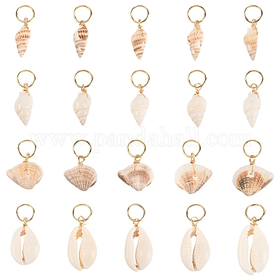 60 шт. 4 вида натуральных заколок-зажимов для укладки волос из ракушек каури&nbsp;OHAR-YW00001-1