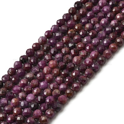 Натуральные рубиновые бисерные пряди&nbsp;G-C181-B06-03-01-1