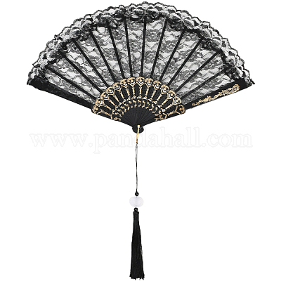 1шт пластиковый и тканевый вентилятор&nbsp;AJEW-SP0003-76-1