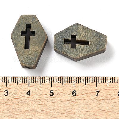 Печатные деревянные бусины&nbsp;WOOD-Z002-15D-1