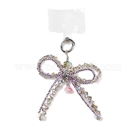 Ремешки для мобильных телефонов из сплава и стеклянных бусин AJEW-H153-01P-01-1