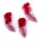 Chicken Feather Costume Accessories, Dyed, Red, 65~135x25~45mm