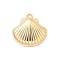 Brass Pendants, Cadmium Free & Nickel Free & Lead Free, Real 18K Gold Plated, Shell Shape, 19.5x19.5x5mm, Hole: 1.8mm