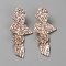 Alloy Dangle Stud Earrings fot Women, Polygon, Rose Gold, 70~71x31.5mm