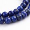 Natural Lapis Lazuli Round Bead Strands, Dyed & Heated, 4mm, Hole: 1mm, about 88~90pcs/strand, 15 inch