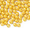 Opaque Acrylic Beads, AB Color Plated, Faceted, Round, Yellow, 6x5.5mm, Hole: 1.5mm, about 4800pcs/500g