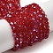 Electroplate Transparent Glass Beads Strands, Faceted, Round, Rainbow Plated, Dark Red, 4mm, Hole: 0.7mm, about 87~93pcs/strand, 32~33cm