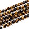 Natural Tiger Eye Beads Strands, Grade A, Round, 8mm, Hole: 1mm, about 48pcs/strand, 15 inch